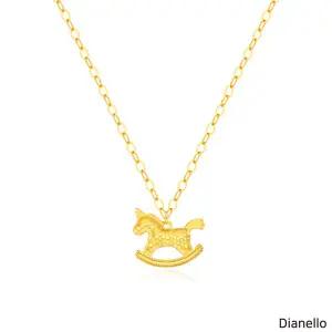 디아넬로24K 럭키 유니콘 목걸이+ (방송) 24K 금박 페가수스 키링+ 999 실버 행운 말 수표