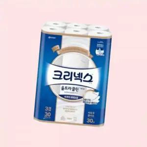 크리넥스 3겹 울트라클린 화이트 비데 30M 30롤 4611858