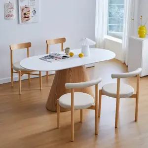 베스트리빙 콘 1600 내츄럴 카미유 타원형 4인용 세라믹 식탁 테이블 카페 인테리어 식