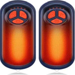 DAXIMC 사냥 캠핑 하이킹 야외용 핸드 워머 충전식 2팩 AI 전기 휴대용 히터 1초 안전 급속 난방 5단 기어