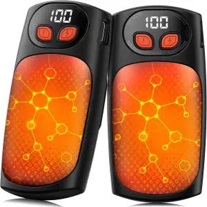 핸드 워머 충전식 2팩 AI 전기 20시간 길이 안전 열 최대 131 °F LED 디스플레이 스키용 휴대용 포켓 히터