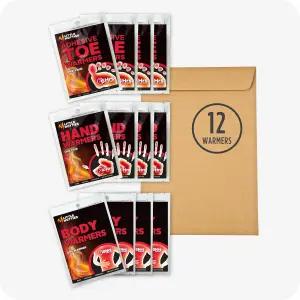 리틀 핫티 접착 워머 멀티 팩 - 하루 종일 추운 날씨를 편안하게 해주는 12팩(손난로 4쌍 발가락난로 개별