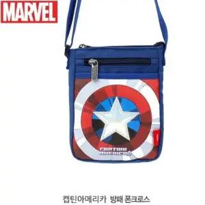 ( )캡틴아메리카 방패 폰크로스 아동가방 핸드폰가방 아동가방 크로스백 어린이가방 핸드폰가방