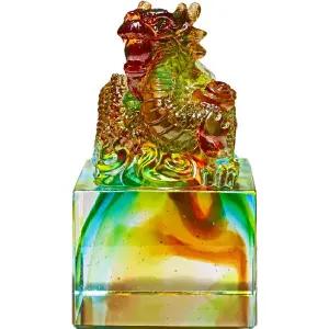 유리 옥새 용 봉황 도장 장식품 있으며 인장 이름만 나무 낙관 옥새도장