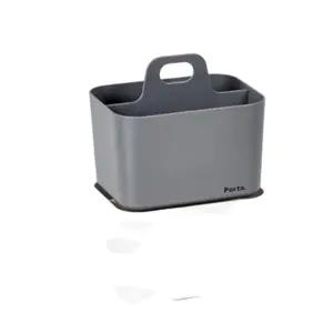 사무실 필기도구 펜 칸칸 분리 수납정리함 연필꽂이 15x11x13cm 회색 공간박스