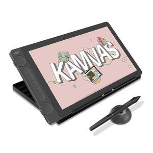 화면이 있는 HUION Kamvas 안티 펜테크 13 글래스 드로잉 Black용 듀얼 4.0, 99% sRGB, 캔버스 아트 압력, 스파크 펜 다이얼 Android, Mac, PC, (3세대) 16384 라미네이팅 풀 2.0, 13.3인치 태블릿,