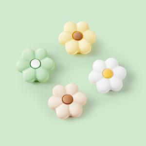 [호환품]4pcs 엄지 그립 조이스틱 캡 데이지 꽃 아늑한  실리콘 커버 버튼 닌텐도 호환 스위치 호환 Oled