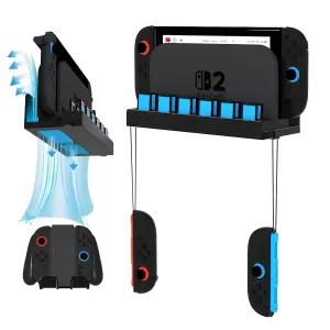 닌텐도 스위치 2용 ZYTHRONE 금속 벽걸이 스탠드 12개의 게임 카드 홀더와 2개의 조이 콘 브래킷 및 1개의