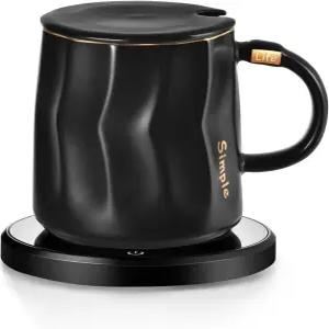 KRMNHR 커피 머그잔 워머 세트 데스크 자동 차단을 위한 스마트 사무실 가정용 컵 온도 조절 가열식 2개