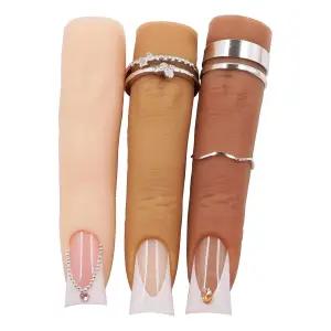 노톨로지 실리콘 페이크 핑거 네일 아트 연습 세트 u20133 아크릴 및 컬러 디스플레이용 스킨 톤 재사용