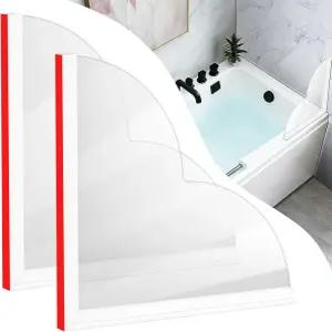 EVOULTES 2팩 대형 샤워 스플래시 가드 키트 업그레이드 9.25 x 욕조 물 중 물을 차단하는 자가 접착 물이