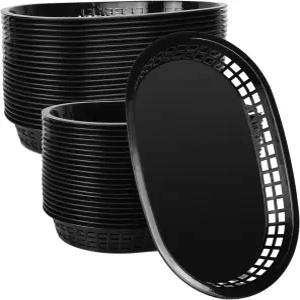 후라이드 치킨 햄버거 프렌치 프라이 핫도그 가족 모임 피크닉을 위한 주위안펑구 70개 타원형 블랙