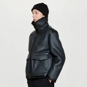 [백화점 정품] 헤지스 [25FW] 남성 프리미엄 양가죽 무스탕 점퍼 HZJU5D673BK