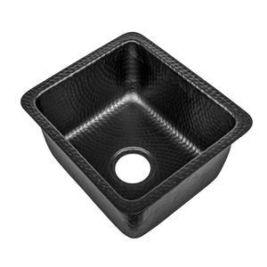모나크 애비뉴 키친 & 바 싱크 u2013 17인치 하이볼 듀얼 마운트 드롭 인 싱크, 핸드 해머 매트 블랙 알루미늄 또는 언더마운트 딥 싱글 직사각형 보울
