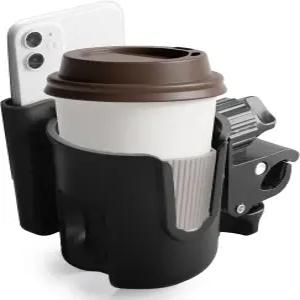 휠체어 롤레이터 스쿠터 자전거 모빌리티 캠핑카 유모차에 탈부착 가능한 휴대폰 홀더가 장착된 2-in-1