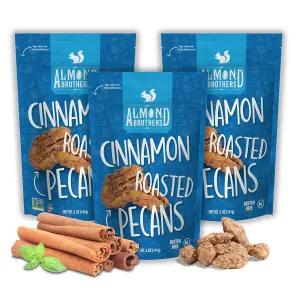 아몬드 브라더스 시나몬 구운 피칸 - 3 5온스 팩 수작업으로 만든 캔디 글루텐 프리 비 GMO