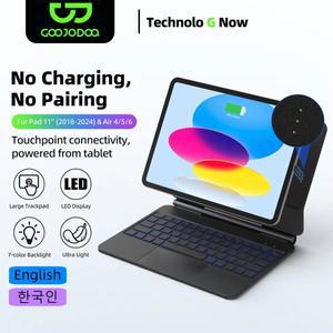 iPad Air 11 2025 M3 용 스마트 포고 핀 키보드 케이스 6 Pro 2018-2024 4 5 10.9 트랙 패드
