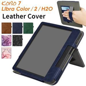 KOBO Libra Color/Libra H2O 케이스 핸드 스트랩 스탠드 카드 슬롯 7 인치 스마트 커버 전자 책 N428 N873