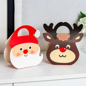 아동부 크리스마스 단체선물포장 산타 루돌프 얼굴 손잡이상자 과자 어린이 유치원 간식