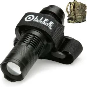 라이프 마운트 웨어러블 LED 전술 숄더 라이트 - 100루멘 화이트 조끼용 내후성 조절 가능한 포커스 손전등