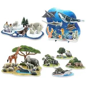 모또 종이 입체퍼즐 환경보호 멸종위기 동물 4종 세트