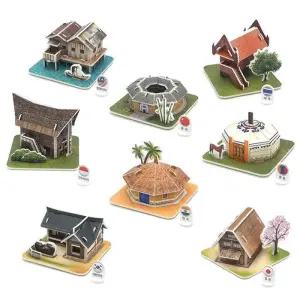 모또 종이 입체퍼즐 세계 랜드마크 전통가옥 8종 (아시아편)