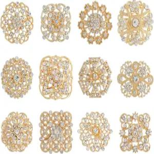 여성 패션을 위한 러브지프티 12/36피스 웨딩 부케 브로치 공예를 라인스톤 벌크 플라워 핀
