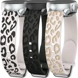 삼성 갤럭시 워치 8 40mm/44mm/클래식 46mm 2025와 호환되는 레오파드 각인 밴드 3팩 워치8/클래식 남성