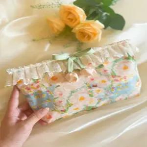 플라워 유화 레이스 파우치 여성 화장품가방 립스틱 생리대 수납 데일리 미니백