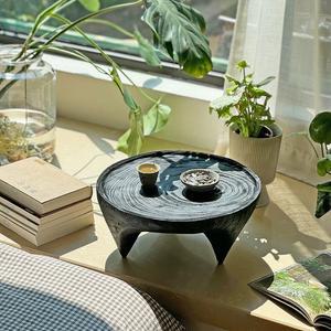 미니 전통 다과상 차상 다도용품 라운드 개다리소반 나전칠기상 향나무 220 다도찻상