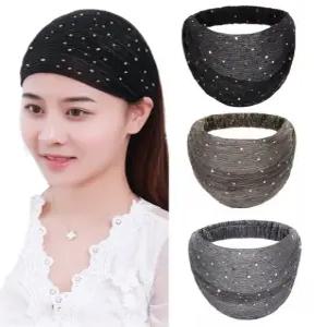 여성 두건 3종 카페 조리복 중년 주방 모자 비니 헤어밴드 인쇄