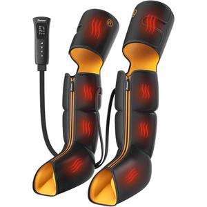 열 및 공기 압축이 가능한 다리 마사지기, 순환 를 위한 발 종아리 허벅지 마사지, 부은 다리를 순차적 압박 장치, 3 강도 6 모드 - FSA HSA 적용 가능