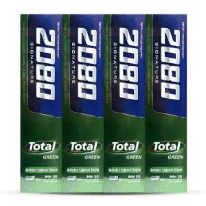 [하프클럽/오티마트]2080 시그니처 토탈 그린 후레쉬민트 치약 120g 4개입