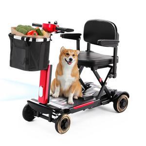 노인 및 MobiCyc 4 휠 모빌리티 스쿠터, 46파운드 초경량 접이식 전동 휠체어, 리튬 배터리 20/30마일 주행 범위 포함 - 모든 지형 모터, 바스켓, 컴팩트