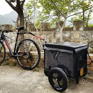 프리미엄 킥보드 트레일러 스틸 후면 장착 수레 바퀴 Z12 드래그 클립 커넥터 테일 파이프