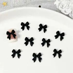 [하프클럽/오티마트]셀프 젤 네일 리본 파츠 블랙 화이트 LIBN 10개입