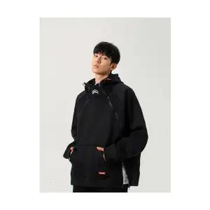 코아픽샵 남자 키작남 집업 가디건 상어 입 자수 더블 후드 카디건 꾹1