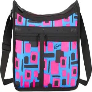 LeSportsac 플로팅 스퀘어 디럭스 데일리 크로스바디 백 + 코스메틱 스타일 7507/컬러 E795 일본 아티스트