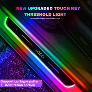 마이크로킥보드led 자동차 문짝 문턱 램프 로고 프로젝터 전원 이동 LED 웰컴 플레이트 페달 라이트 보호
