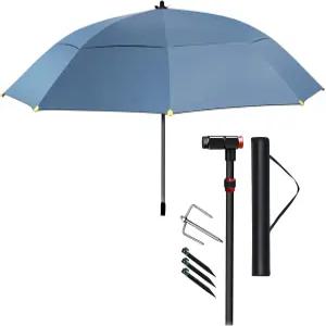 파라솔 낚시 우산 방수 그늘막 돛 - 캠핑 피크닉 골프 코트 비치 선쉐이드를 위한 360° 망원경 폴이 있는