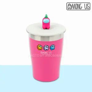 어몽어스 피규어 캐릭터 스텐컵 핑크 어린이 물컵