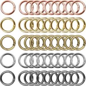 열쇠고리 가방 지갑 핸드백 및 공예 DIY 액세서리용 아연 합금 스프링 원형 카라비너 스냅 클립 클립(5가지