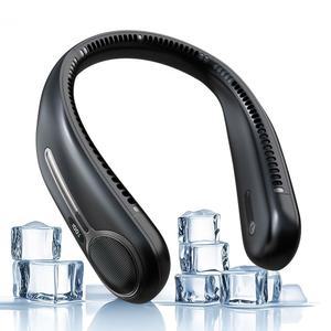 Kinhowly 휴대용 목 선풍기, 개인용 핸즈 프리 블레이드 360 냉각 팬, LED 디스플레이, 4단 속도, 6,000mAh 충전식, 장시간 사용 가능, 착용 가능한 남성 여성 아빠 엄마를 위한 생일 선물 (블랙)