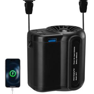 휴대용 허리 선풍기, LED 조명이 있는 바디 셔츠/벨트/클립 온/허리밴드 10000mAh 개인 충전식 3단 속도 및 25시간 냉각, 캠핑, 작업장 실외용 18,000RPM