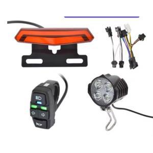 36V 48v 배터리 용 전기 자전거 앞 브레이크 미등 키트에는 경적 헤드 라이트 스위치 및 Ebike 조향 포함됩