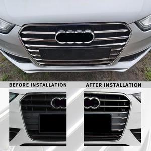 12PCS 앞 범퍼 중간 그릴 그리드 트림 스트립 자동차 스타일링 외관 액세서리 스티커 Audi A4 B8 2013-2015