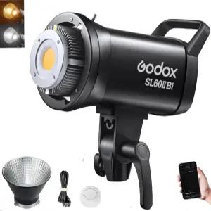 Godox SL60IIBI 바이컬러 LED 비디오 라이트 75W 2800K-650K CCT 25100Lux @1M CRI96+/TLCI97+ 보웬스