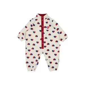 벨리타앤보이즈 베이비 아이보리 레드 블루 하트 패턴 플리스 점프수트 BB5WBS22CM