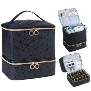 우로스 네일 폴리시 정리함 가방 30병 키트 - 보관 테크용 용품 케이스 블랙