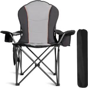 포리스트레일 오버사이즈 캠핑 의자 헤비 듀티 - 휴대용 접이식 컵 홀더 및 방수 휴대폰 케이스 해변